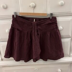 Free People Deep Burgundy mini skirt